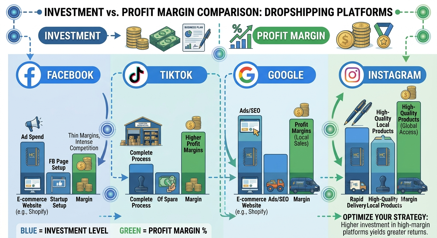 dropshipping investment profit analysis - investment vs profit margin chart