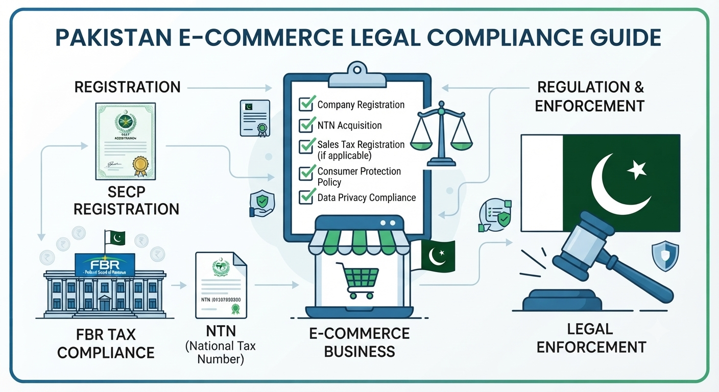 e-commerce legal compliance pakistan - secp registration fbr ntn tax requirements and policies