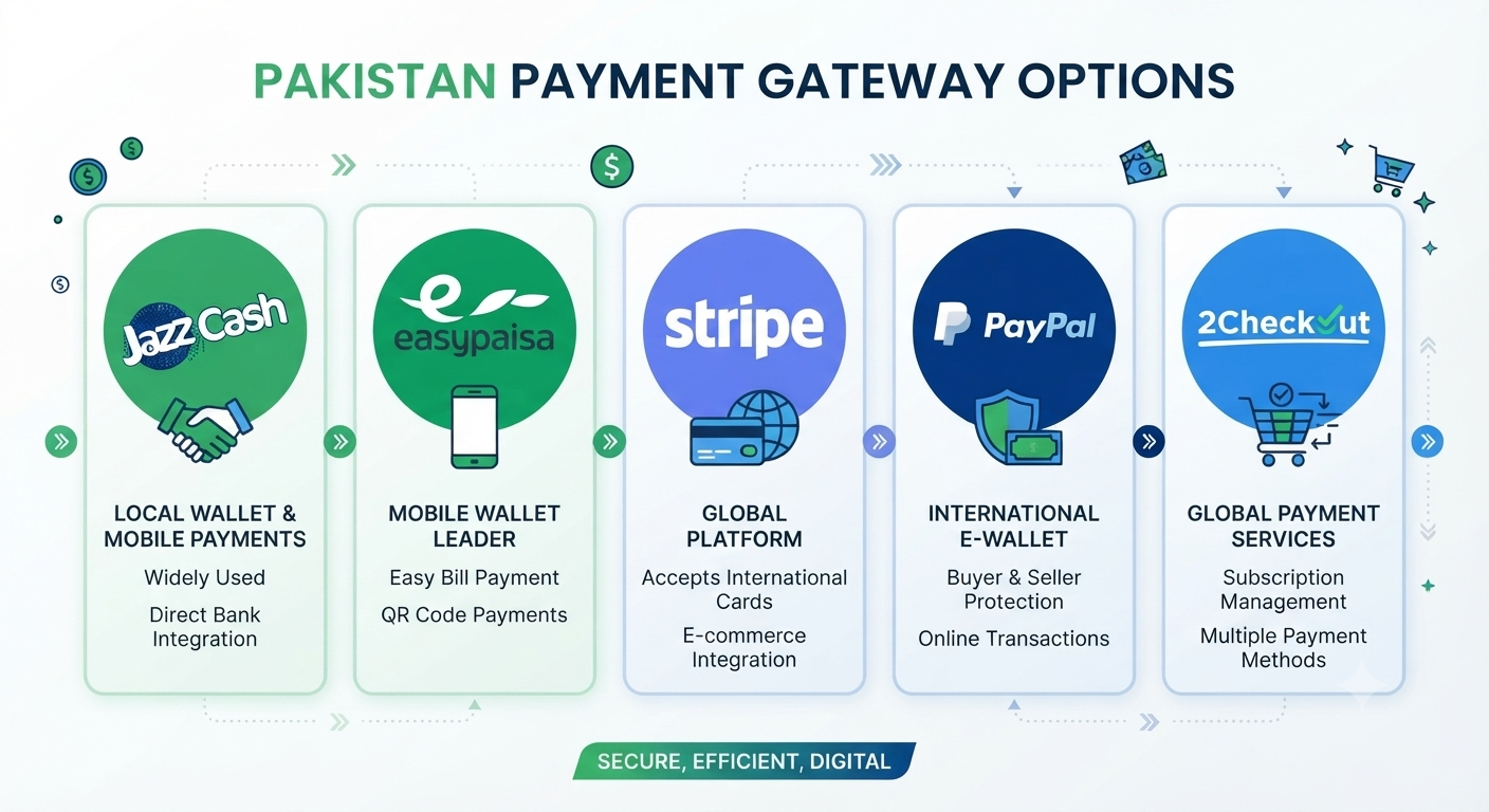e-commerce payment gateways pakistan - jazzcash easypaisa stripe paypal 2checkout