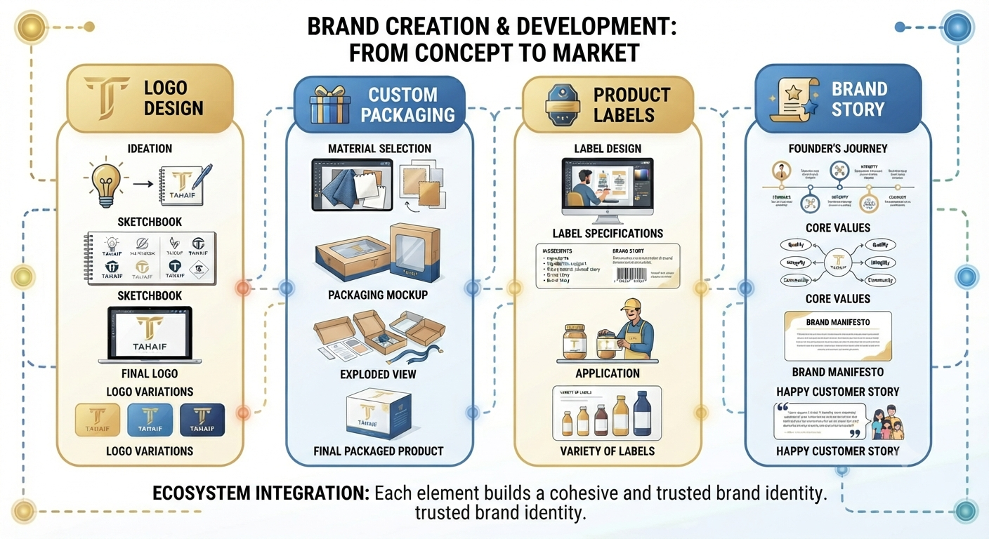 private label brand creation guide - logo packaging and labeling