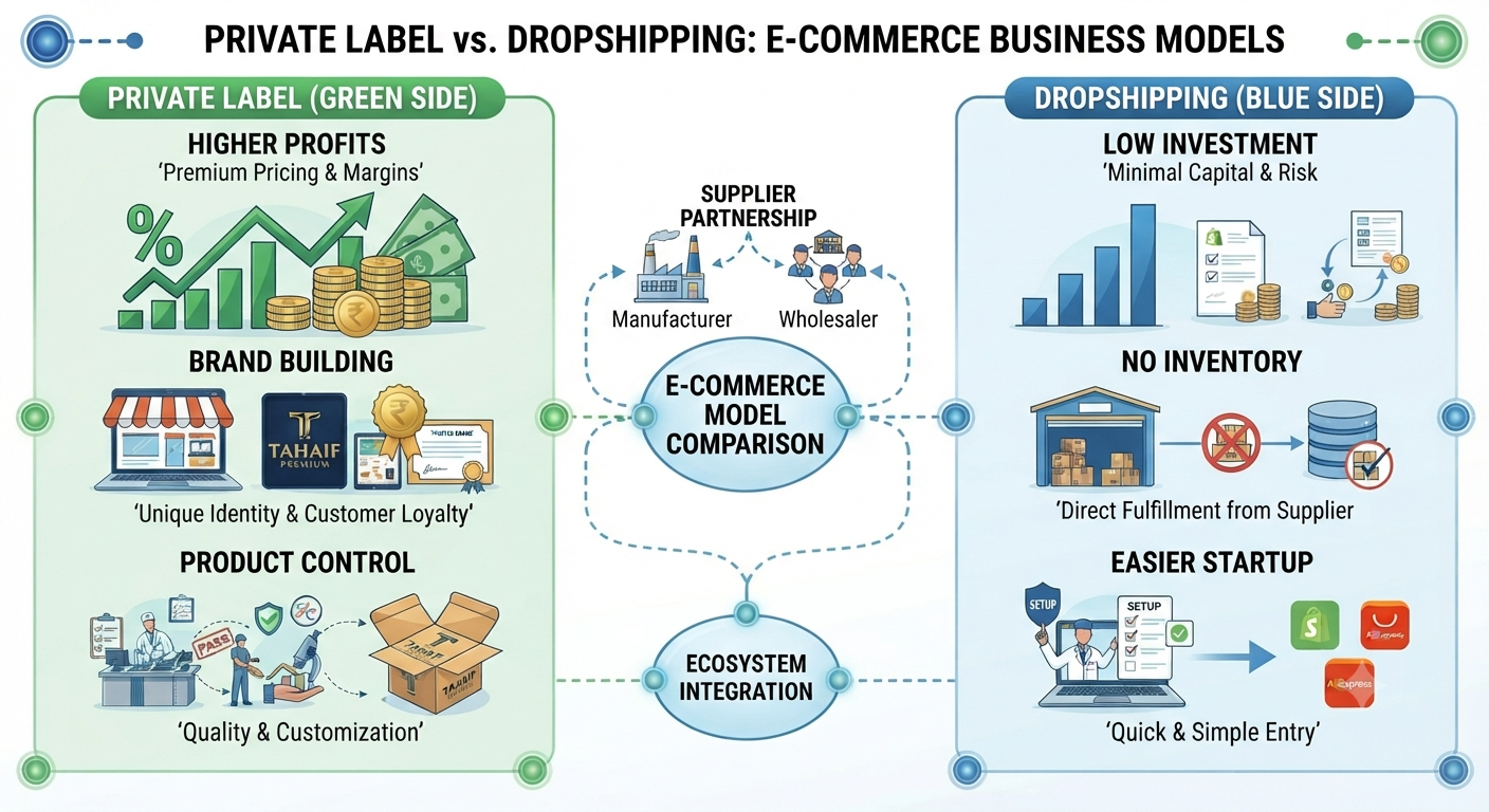 private label vs dropshipping comparison - advantages and differences